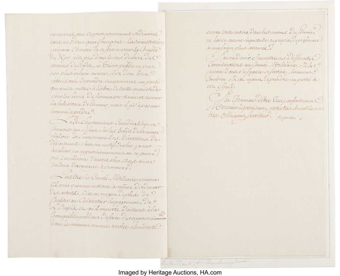 Louis Duportail Letter Signed ("Duportail") whil (1 of 2)