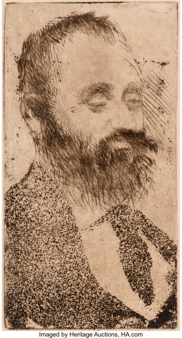 Edgar Degas (French, 1834-1917) Alphonse Hirsch,: Edgar Degas (French, 1834-1917) Alphonse Hirsch, created 1875, printed 1959 Dry point and aquatint on laid paper, posthumous print 4-3/8 x 2-1/2 inches (