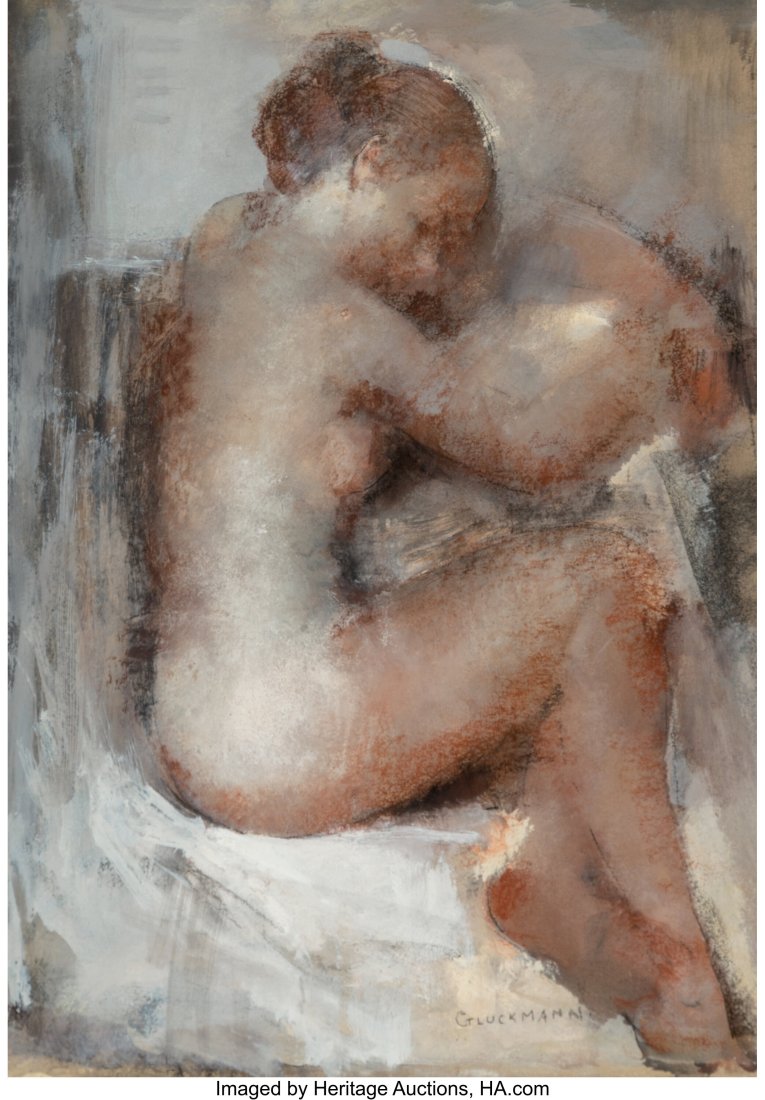 Grigory Gluckmann (American/Russian, 1898-1973): Grigory Gluckmann (American/Russian, 1898-1973) Mara Oil on paper 15 x 10-3/4 inches (38.1 x 27.3 cm) (sheet) Signed lower right: Gluckm