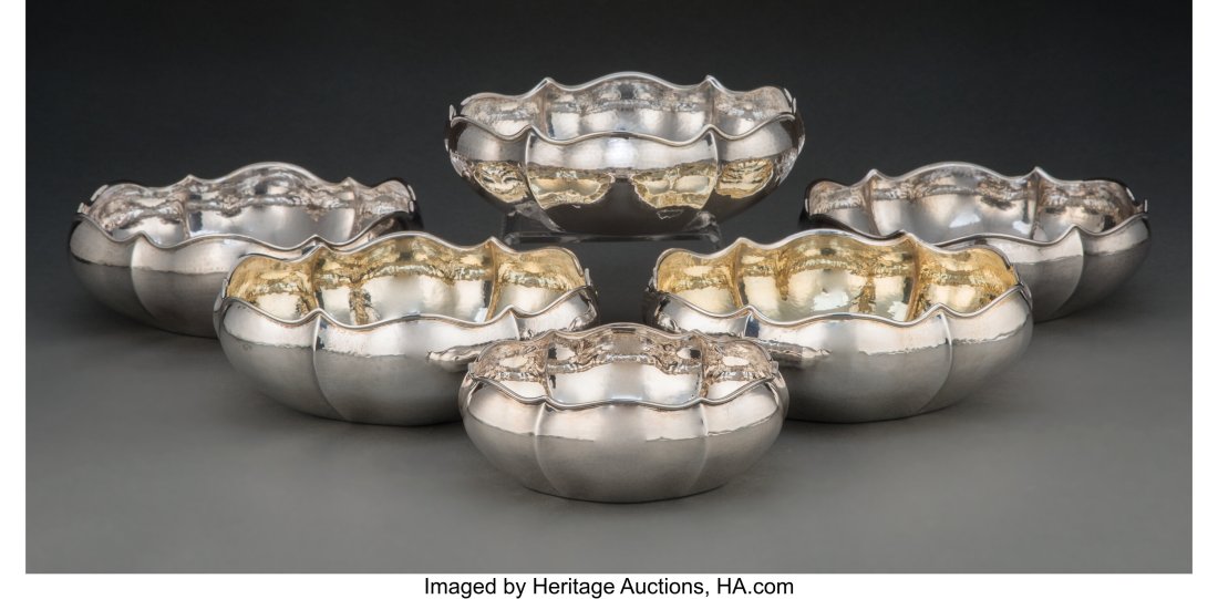 A Set of Six Buccellati Silver Bowls, Milan, mid (1 of 5)