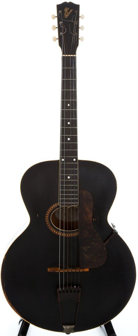 1915 Gibson L-4 Black Acoustic Guitar, #22239.: 1915 Gibson L-4 Black Acoustic Guitar, #22239. All original finish other than small touch