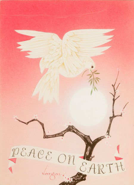 ALBERTO VARGAS (American, 1896-1982) Peace on Ea: ALBERTO VARGAS (American, 1896-1982)Peace on EarthMixed media on paper