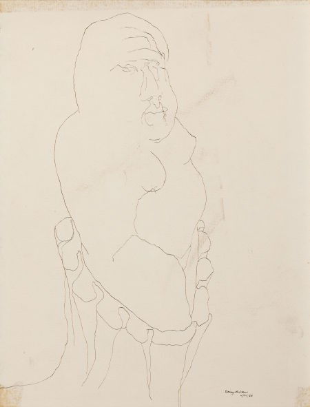 BENNY ANDREWS (American, 1930-2006) A group of f: BENNY ANDREWS (American, 1930-2006)A group of four figurative ink drawings, 196