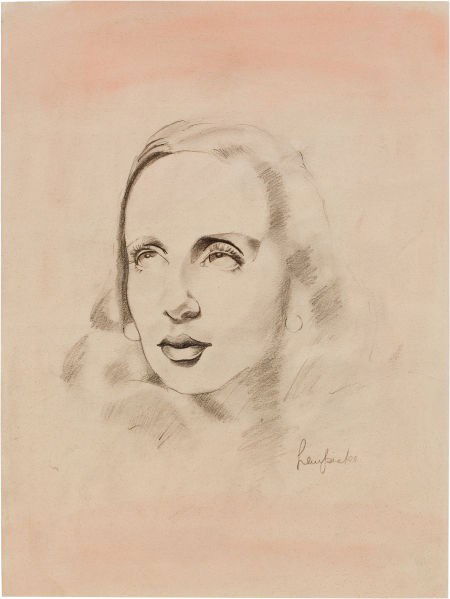 TAMARA DE LEMPICKA (Polish, 1898-1980) Portrait: TAMARA DE LEMPICKA (Polish, 1898-1980)Portrait de FemmePencil on paper