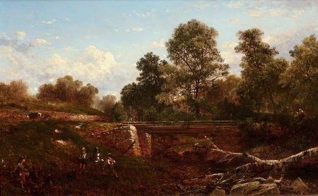 DAVID JOHNSON (American, 1827-1908) The Children: DAVID JOHNSON (American, 1827-1908)The Children's Playground, 1873Oil on ca