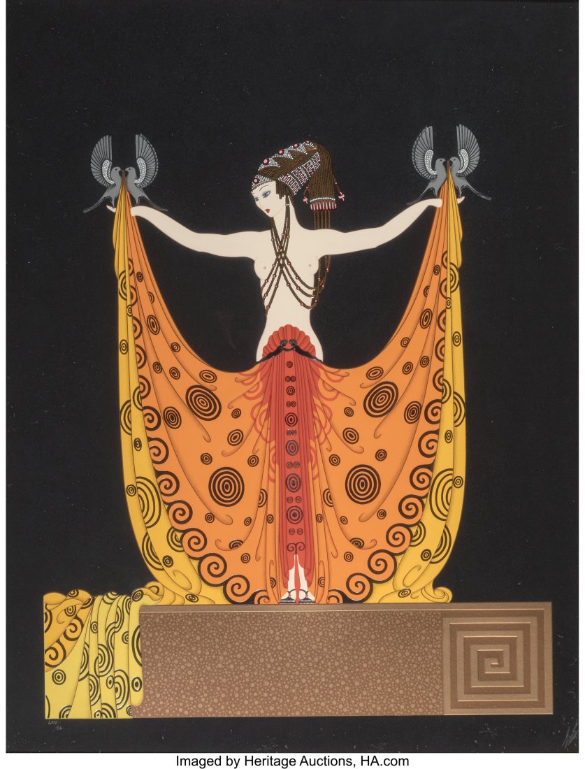 Erté (Romain de Tirtoff) (Russian/French, 1892-: Erté (Romain de Tirtoff) (Russian/French, 1892-1990) Aphrodite and Venus (two works), 1985/86 Two serigraphs in colors with embossment on wove 