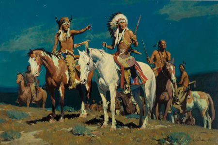 DAVID MANN (American, b. 1948) Big Horn Moon Oil: DAVID MANN (American, b. 1948)Big Horn MoonOil on canvas24 x 36 inches