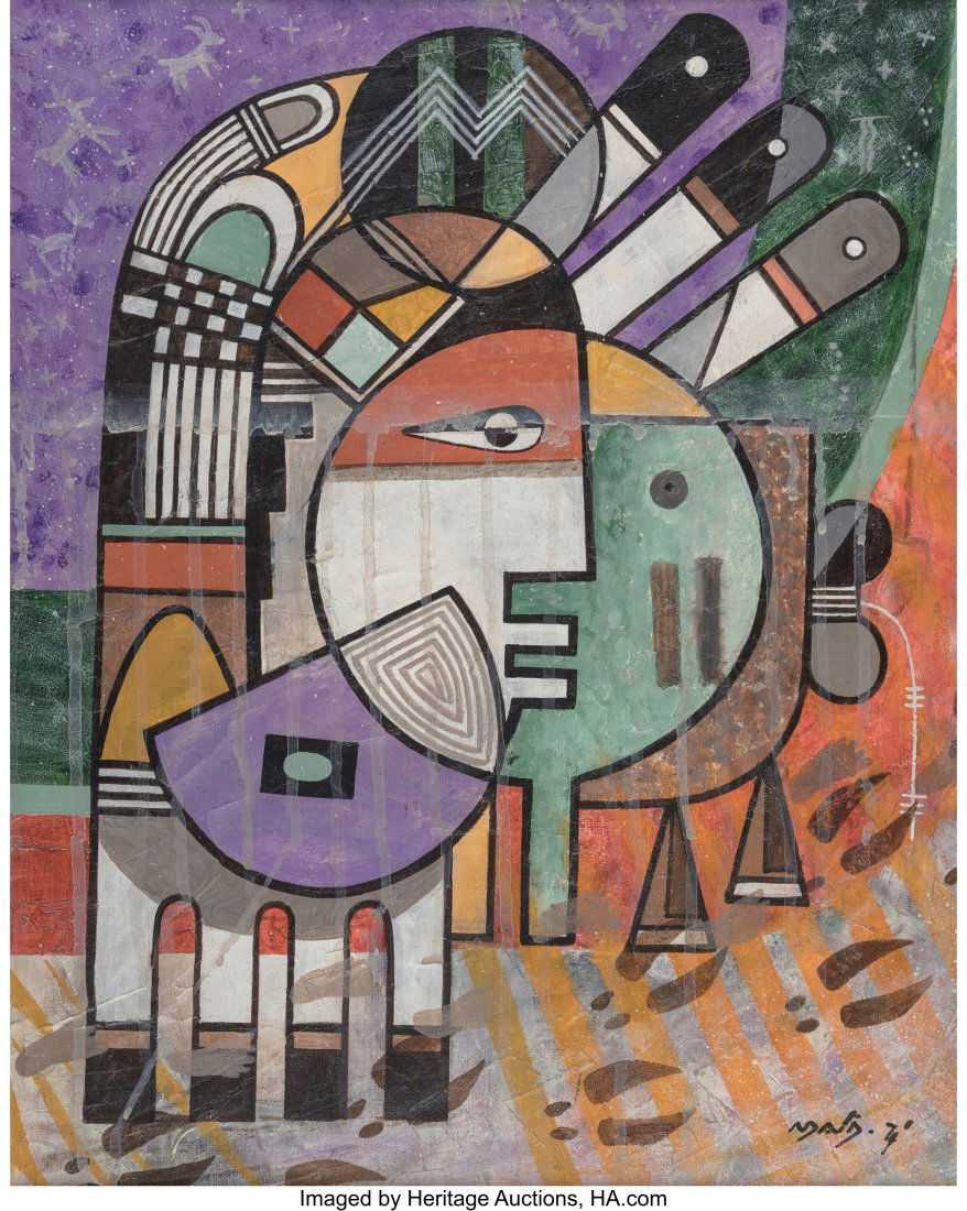 Neil Randall David Sr. (American, 1944) Purple background (1 of 2)