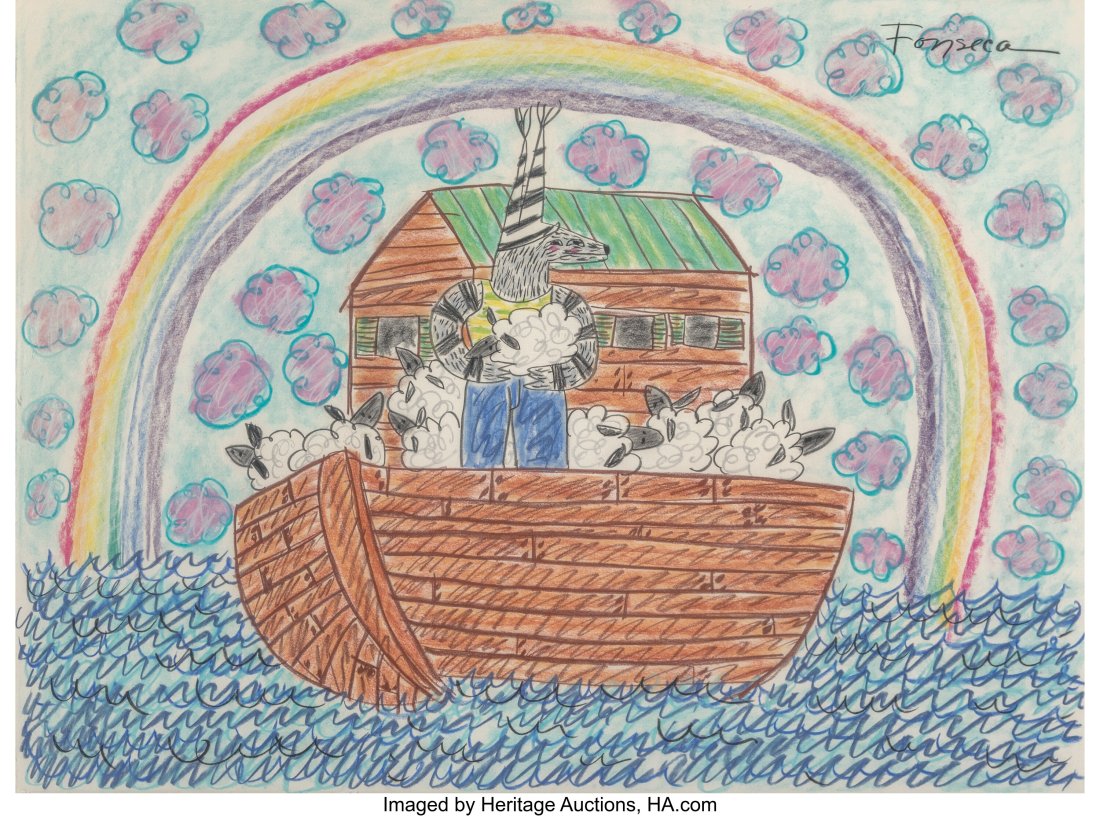 Harry Fonseca (American, 1946) Koshare on a Boat (1 of 2)