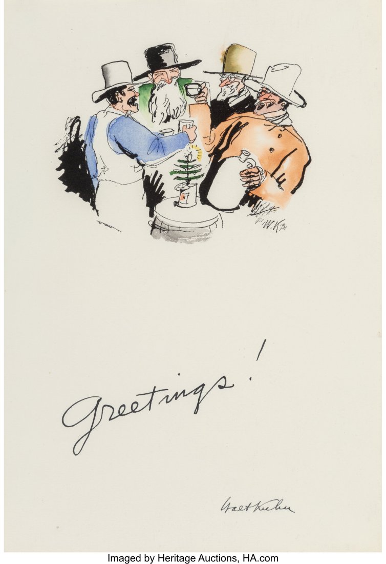 Walt Kuhn (1877-1949) Hulda and Greetings! (two : Walt Kuhn (1877-1949) Hulda and Greetings! (two works), 1927/31 Two lithographs, one with hand-coloring on paper 16 x 11-1/4 inches (40.6 x 28&