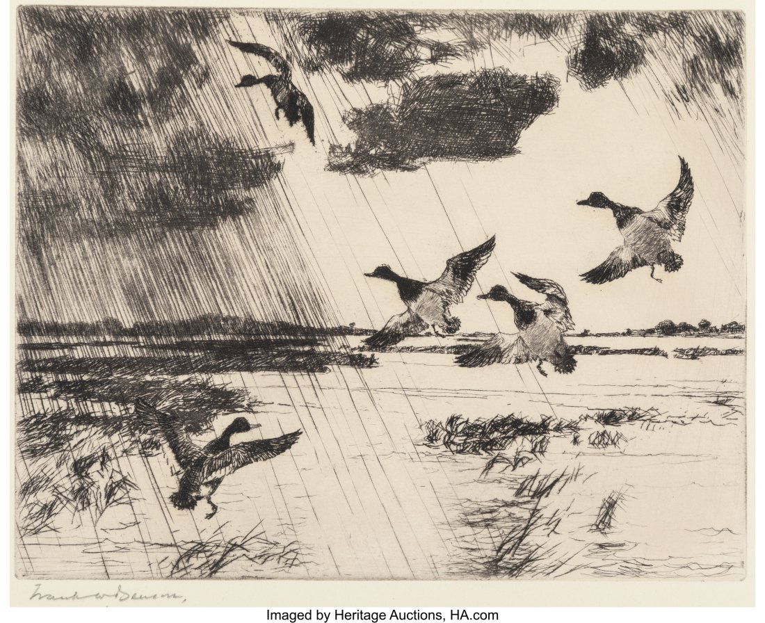 Frank Weston Benson (1862-1951) Rain Squall, 193: Frank Weston Benson (1862-1951) Rain Squall, 1931 Etching on paper 9-1/4 x 11 inches (23.5 x 27.9 cm) (sheet) Edition of 150 Signed in pencil to l