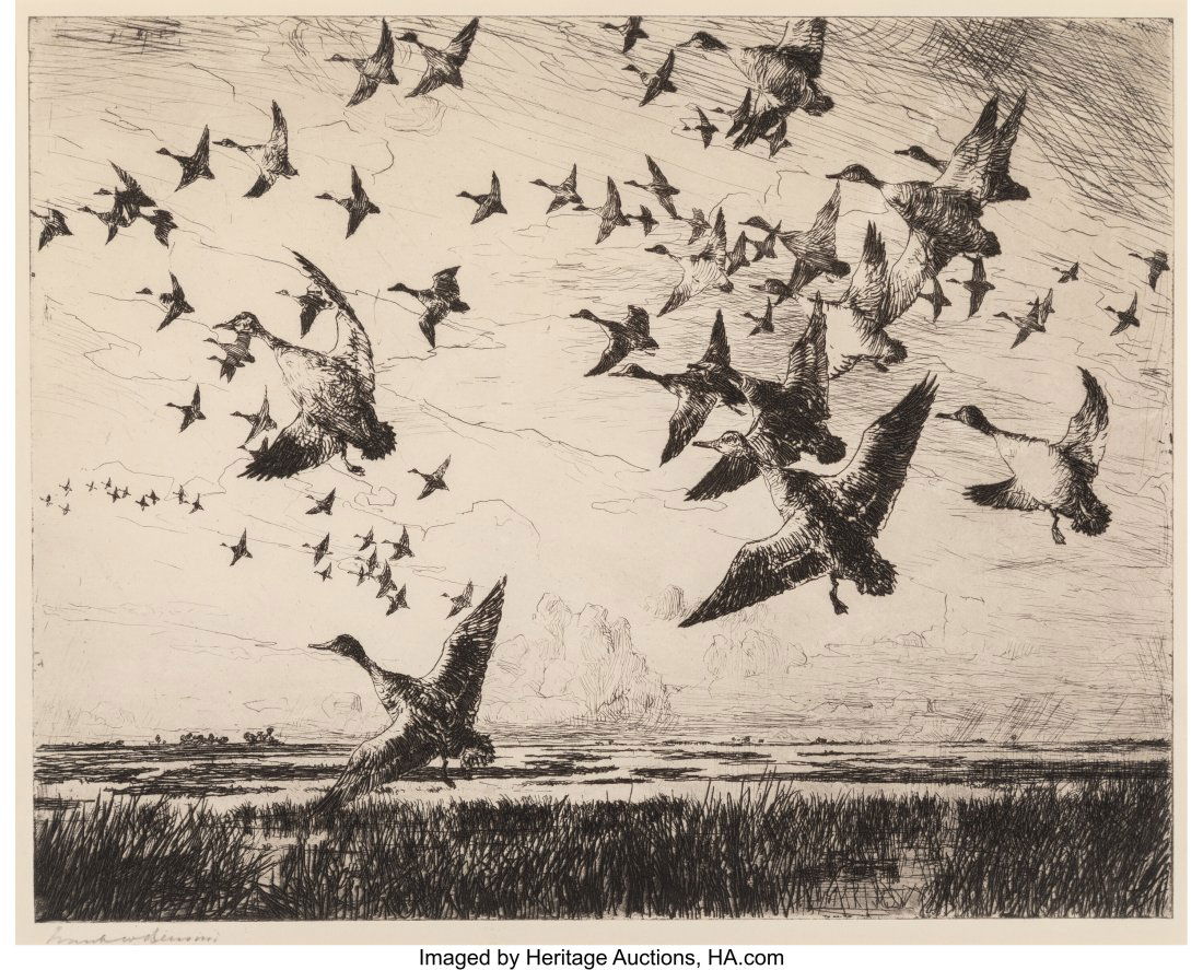Frank Weston Benson (1862-1951) Morning Flight,: Frank Weston Benson (1862-1951) Morning Flight, 1918 Etching on paper 11-1/2 x 13-1/4 inches (29.2 x 33.7 cm) (sheet) Edition of 150 Signed in