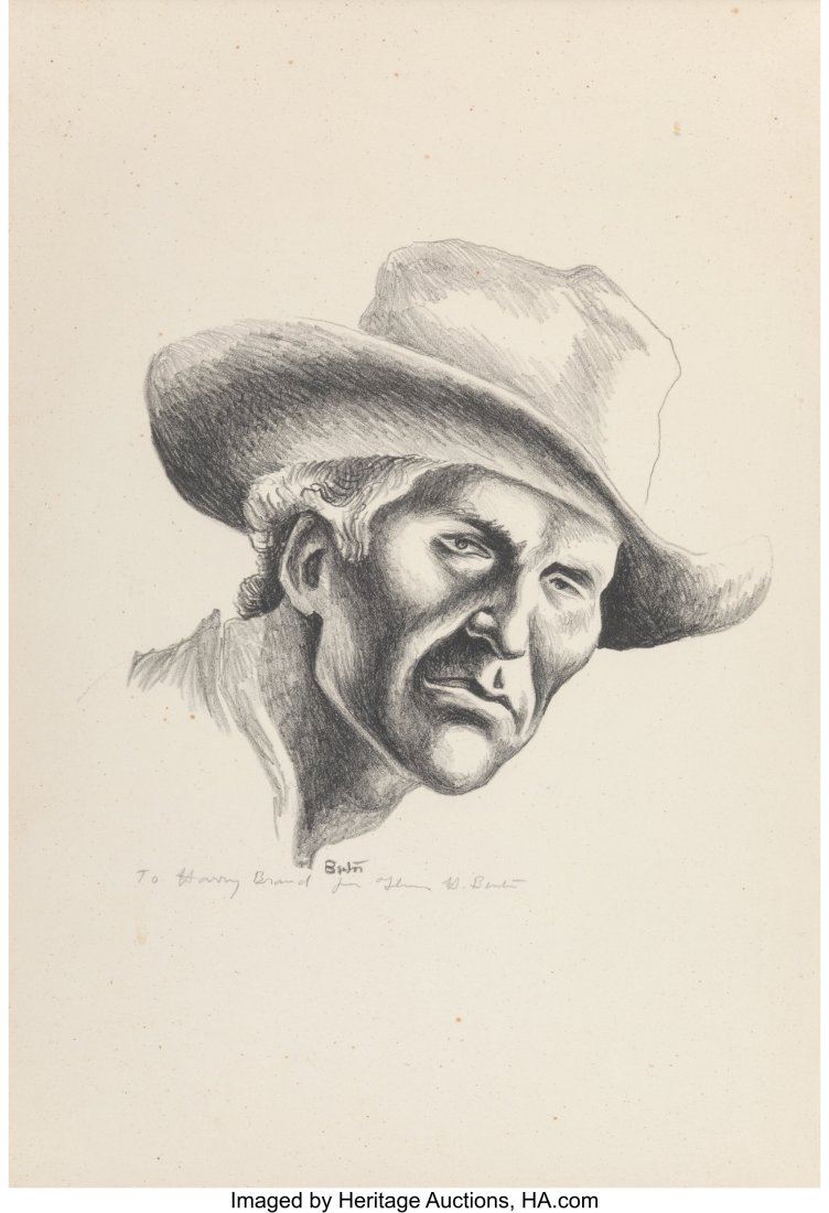 Thomas Hart Benton (1889-1975) Thursday Ragan, f: Thomas Hart Benton (1889-1975) Thursday Ragan, from Swamp Water Series, 1941 Lithograph on paper 7-7/8 x 9 inches (20.0 x 22.9 cm) (image) E