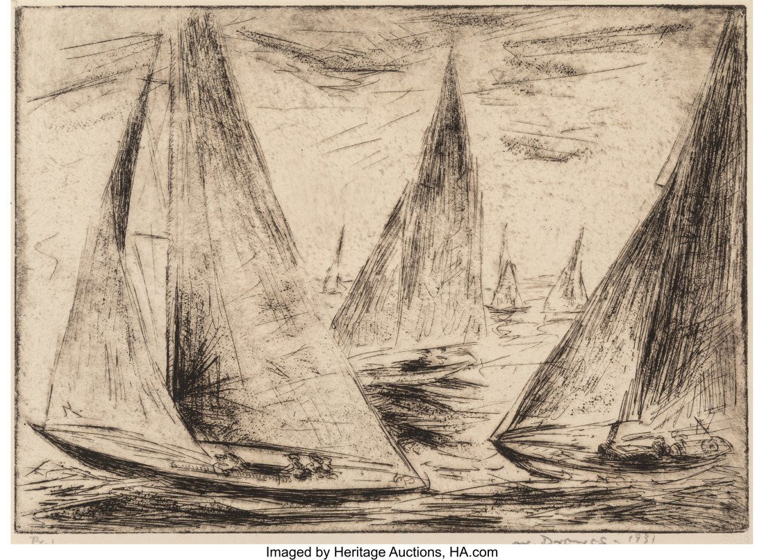 Werner Drewes (1899-1985) Sailboats, New York, 1: Werner Drewes (1899-1985) Sailboats, New York, 1931 Etching on paper 8 x 11 inches (20.3 x 27.9 cm) (image) A.P. 1 Signed, n