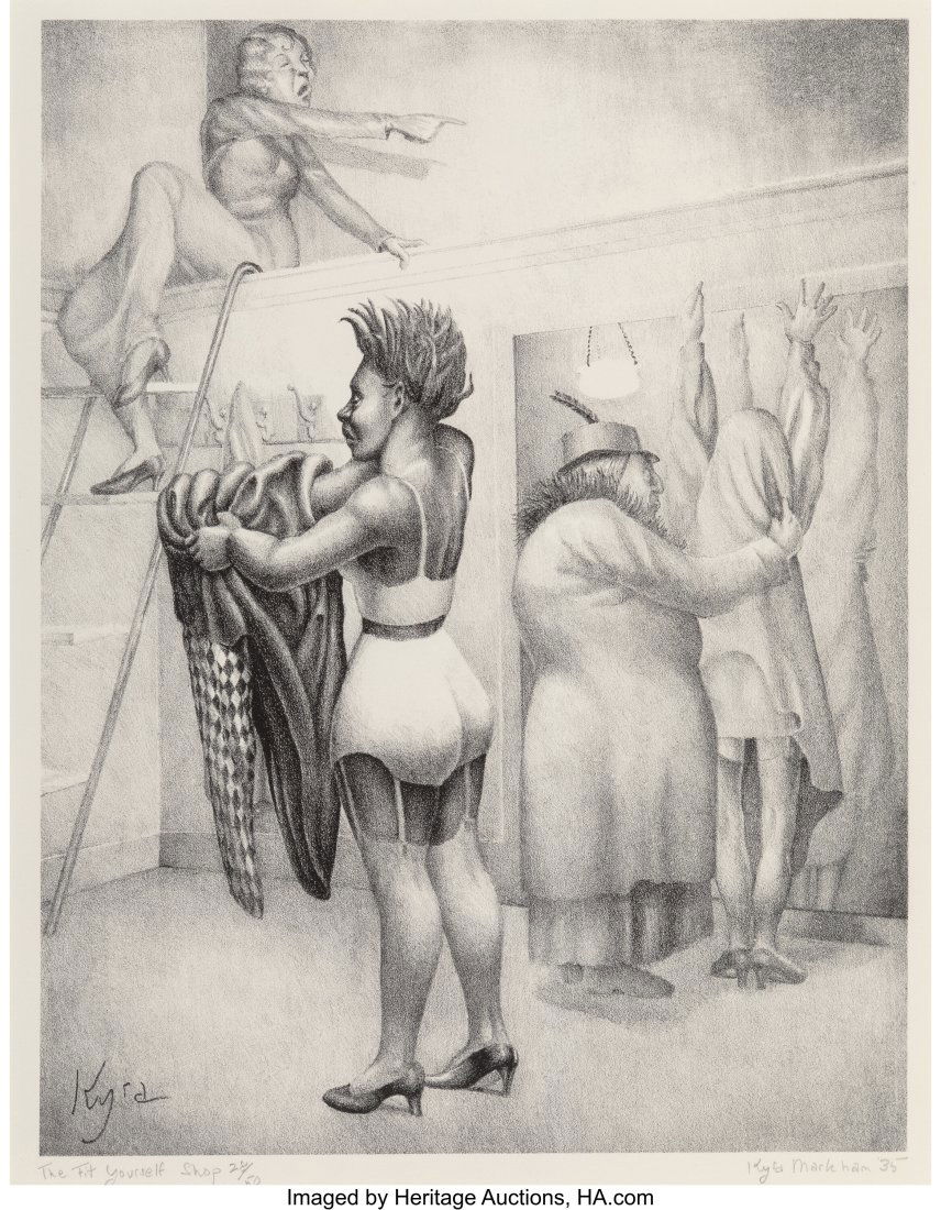 Kyra Markham (1891-1967) The Fit Yourself Shop,: Kyra Markham (1891-1967) The Fit Yourself Shop, 1935 Lithograph on paper 17-1/8 x 12-3/4 inches (43.5 x 32.4 cm) (sheet) Ed. 28/50