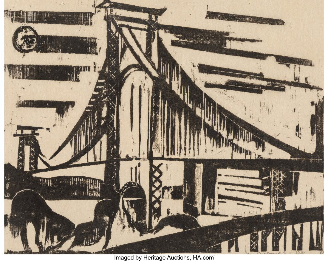 Werner Drewes (1899-1985) George Washington Brid: Werner Drewes (1899-1985) George Washington Bridge, 1931 Woodcut on Japanese paper 8-1/4 x 10-3/4 inches (21 x 27.3 cm) (image) Ed. 1/XX S
