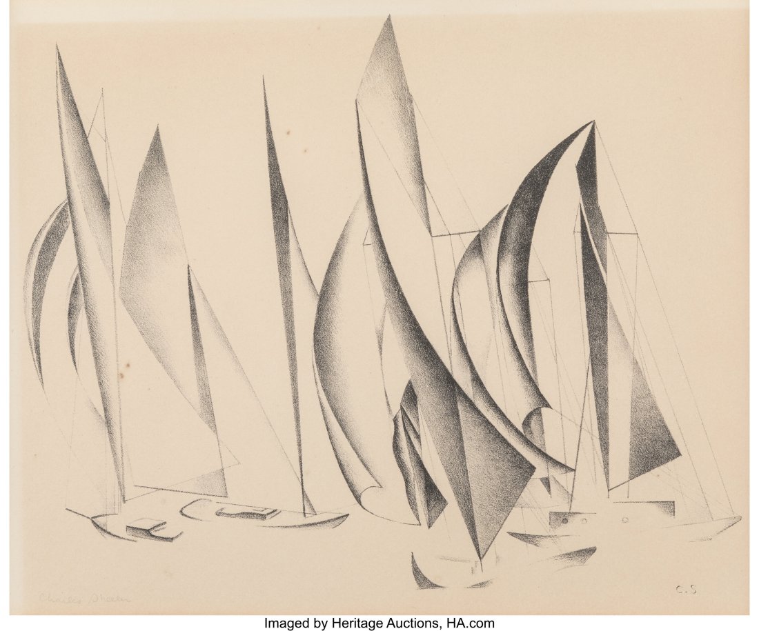 Charles Sheeler (1883-1965) Yachts, 1924 Lithogr: Charles Sheeler (1883-1965) Yachts, 1924 Lithograph on wove paper 11-3/8 x 16 inches (28.9 x 40.6 cm) (sheet) Proof (aside from the edition o