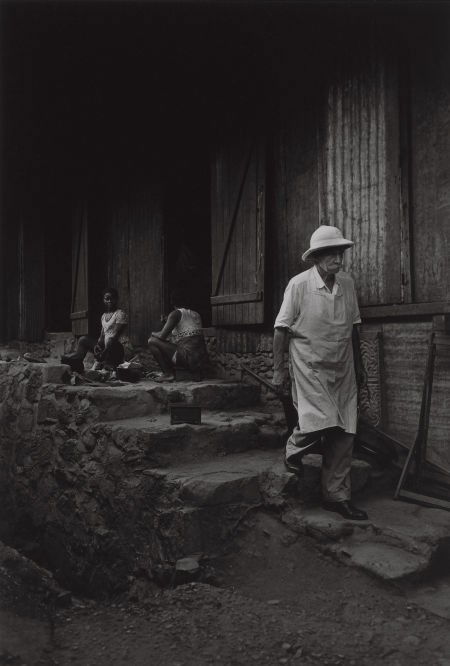 W. EUGENE SMITH (American, 1918-1978) Schweitzer: W. EUGENE SMITH (American, 1918-1978)Schweitzer Walking Down Steps - A Man of Mercy Ser
