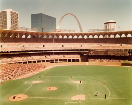 JOEL MEYEROWITZ (American, b. 1938) Busch Memori: JOEL MEYEROWITZ (American, b. 1938)Busch Memorial Stadium, 1977Chromogenic