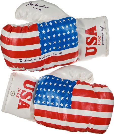 1984 Muhammad Ali Quadruple Signed Boxing Glove.: 1984 Muhammad Ali Quadruple Signed Boxing Glove. You can never have too much of a good th