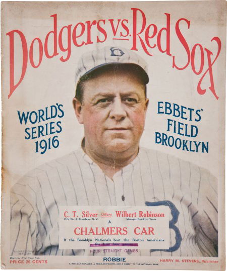 1916 World Series Program (Brooklyn).: 1916 World Series Program (Brooklyn). Uncle Robbie commands the cover of this scarce arti