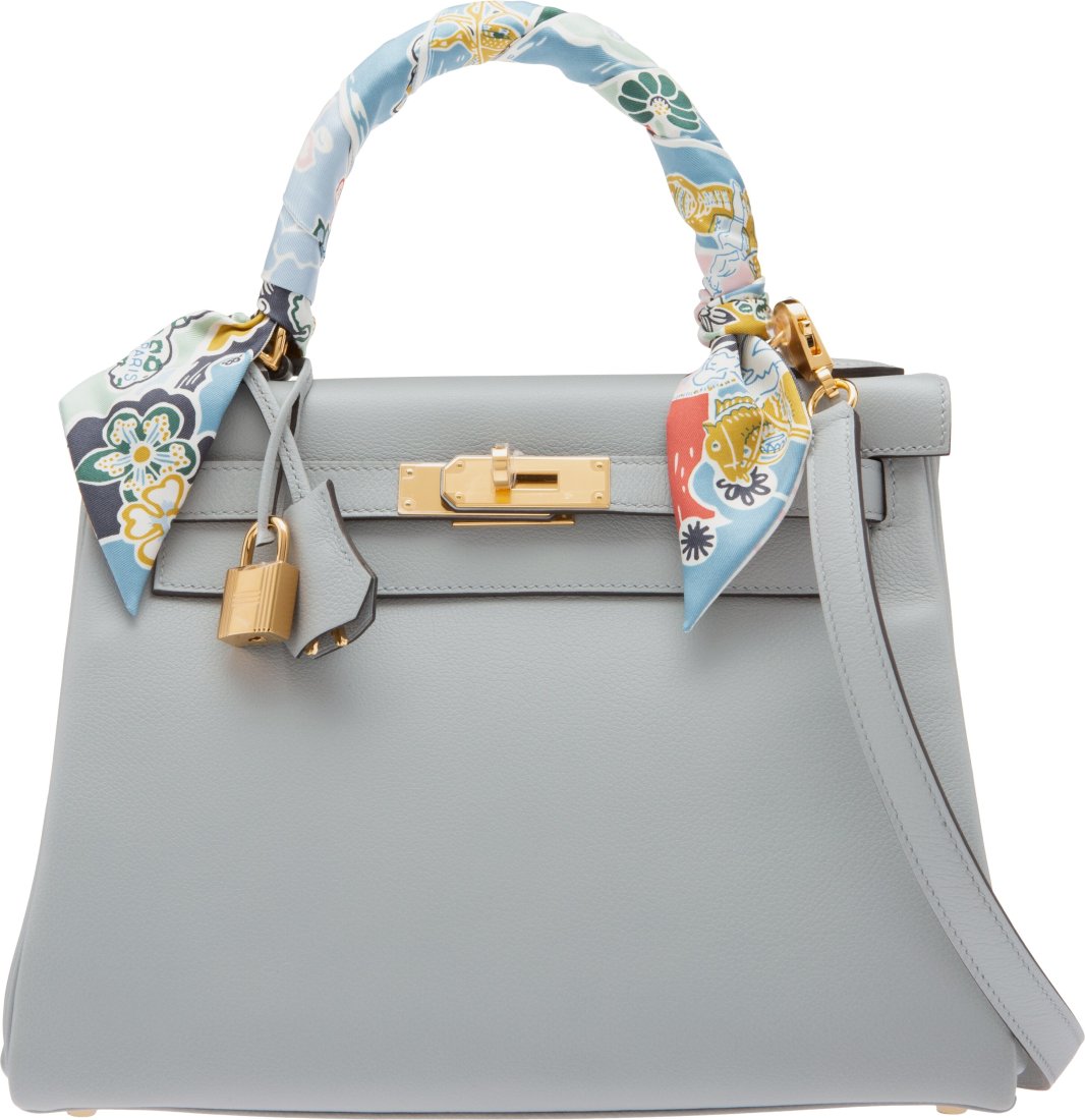 Hermès 28cm Blue Glacier Evercolor Leather Reto (1 of 5)