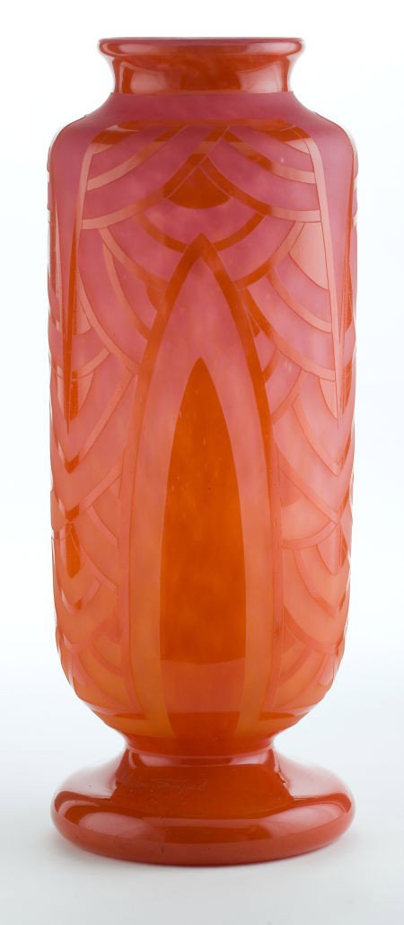 CHARLES SCHNEIDER LE VERRE FRANCAIS GLASS NENUPI: CHARLES SCHNEIDER LE VERRE FRANCAIS GLASS NENUPITARS VASE <