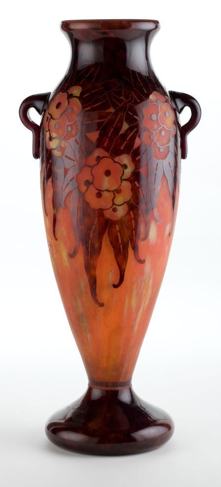 CHARLES SCHNEIDER LE VERRE FRANCAIS CHARDER GLAS: CHARLES SCHNEIDER LE VERRE FRANCAIS CHARDER GLASS SAUGES VASE&nb