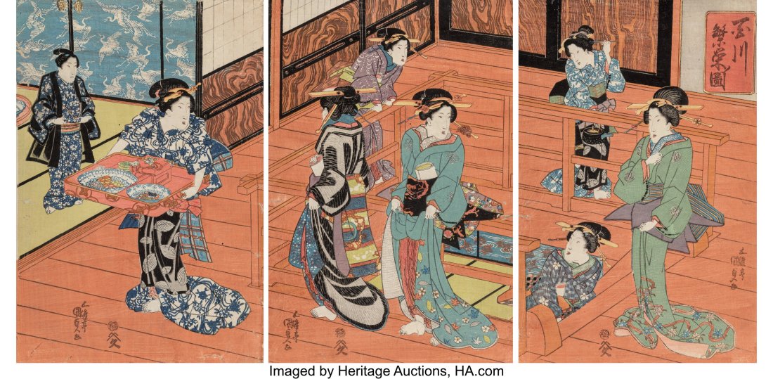 Utagawa Kunisada (Japanese, 1786-1864) The Eatin (1 of 5)