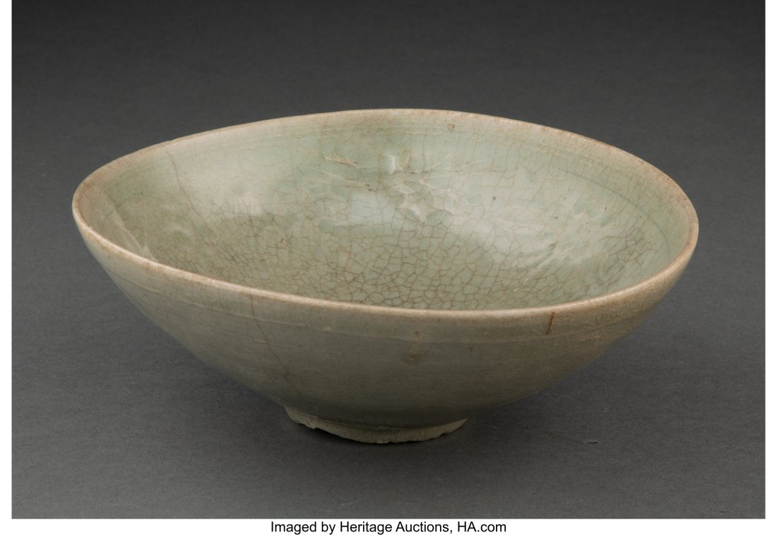 A Korean Celadon Glazed Bowl 2-5/8 x 7 x 7 inche: A Korean Celadon Glazed Bowl 2-5/8 x 7 x 7 inches (6.7 x 17.8 x 17.8 cm) Property from the Estate of Dr. Cornelius Osgood and Soo Sui-ling Osgood &N