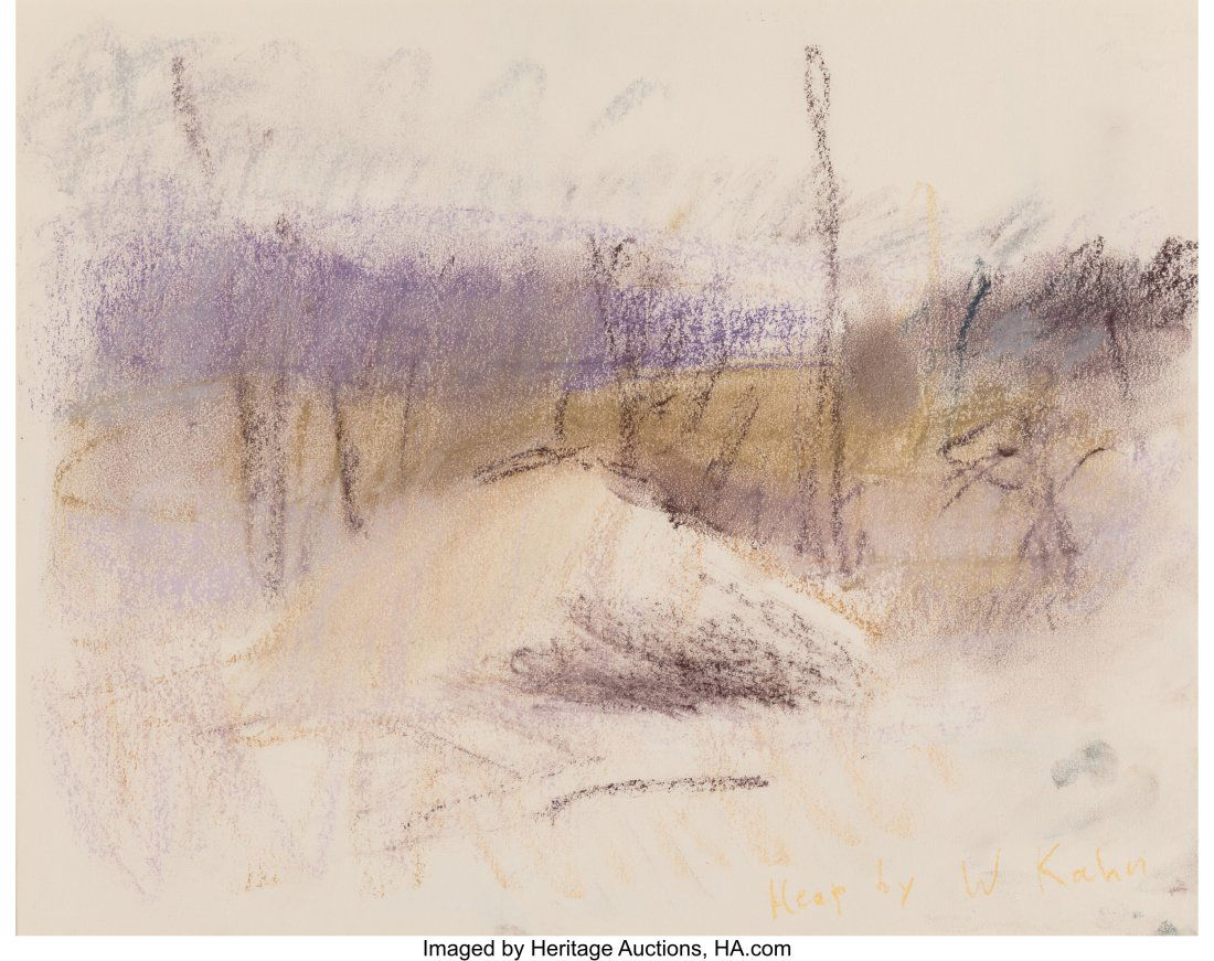 Wolf Kahn (American, 1927-2020) Heap Pastel on p: Wolf Kahn (American, 1927-2020) Heap Pastel on paper 10-1/2 x 13-1/4 inches (26.7 x 33.7 cm) (sight) Signed and titled lower right: Heap