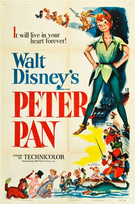 Peter Pan (RKO, 1953). One Sheet (27" X 41").: Peter Pan (RKO, 1953). One Sheet (27" X 41"). If you believe in adventure and that gr