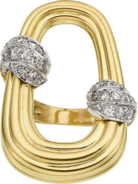 Diamond, Gold Ring, Van Cleef & Arpels: Diamond, Gold Ring, Van Cleef & Arpels The ring features full-cut diamonds weighing a tota