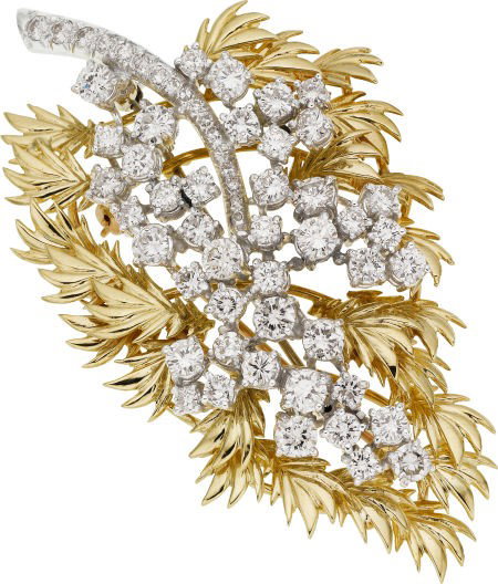 Diamond, Platinum, Gold Brooch