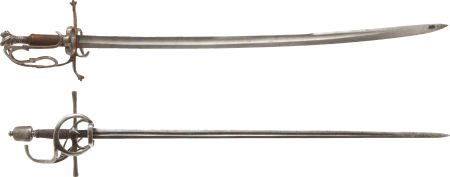 Edged Weapons: Two Swept Hilt Rapiers. These wea: Edged Weapons: Two Swept Hilt Rapiers. These weapons are 19th Century armorer's copies of