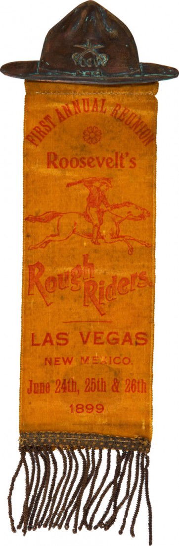 Theodore Roosevelt: 1st Rough Rider Reunion Badg: Theodore Roosevelt: 1st Rough Rider Reunion Badge. After their "splendid little war", TR