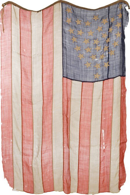 Civil War Era 36-Star Flag.: Civil War Era 36-Star Flag. This 50" x 73" loosely-spun cotton flag has 36 stars in an un