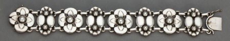 A GEORG JENSEN SILVER BRACELET Georg Jensen, In: A GEORG JENSEN SILVER BRACELET Georg Jensen, Inc., Copenhagen, Denmark, circa 1950