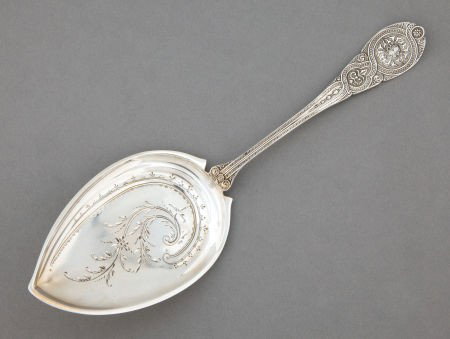 A JOHN WENDT SILVER JELLY SLICE J.R. Wendt & Co: A JOHN WENDT SILVER JELLY SLICE J.R. Wendt & Co., New York, New York, circa 1870 M