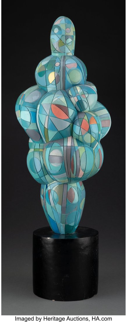 Alexander Ney (Russian-American, b. 1939) Untitl: Alexander Ney (Russian-American, b. 1939) Untitled, 1983 Polychrome terracotta 19-1/2 inches (49.5 cm) on a 5-1/2 inch base Incised A.L&per