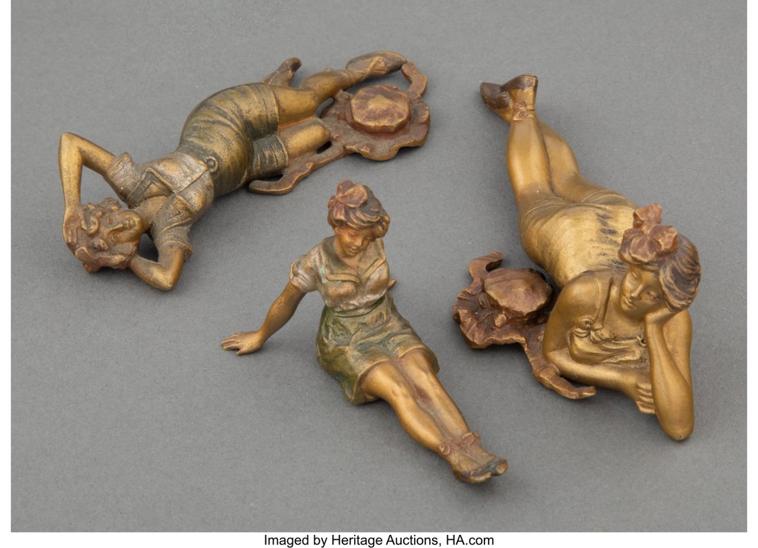 Group of Three Austrian Partial Gilt and Cold Pa (1 of 2)