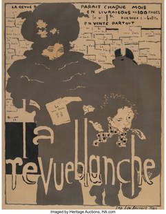 79137: Pierre Bonnard (French, 1867-1947) La Revue Blan: Pierre Bonnard (French, 1867-1947) La Revue Blanche, 1894 Lithograph in colors on wove paper 37-7/8 x 24-1/2 inches (96.2 x 62.2 cm) (sheet) Printed by Edward Ancourt, Paris PROVENANCE: Merrill