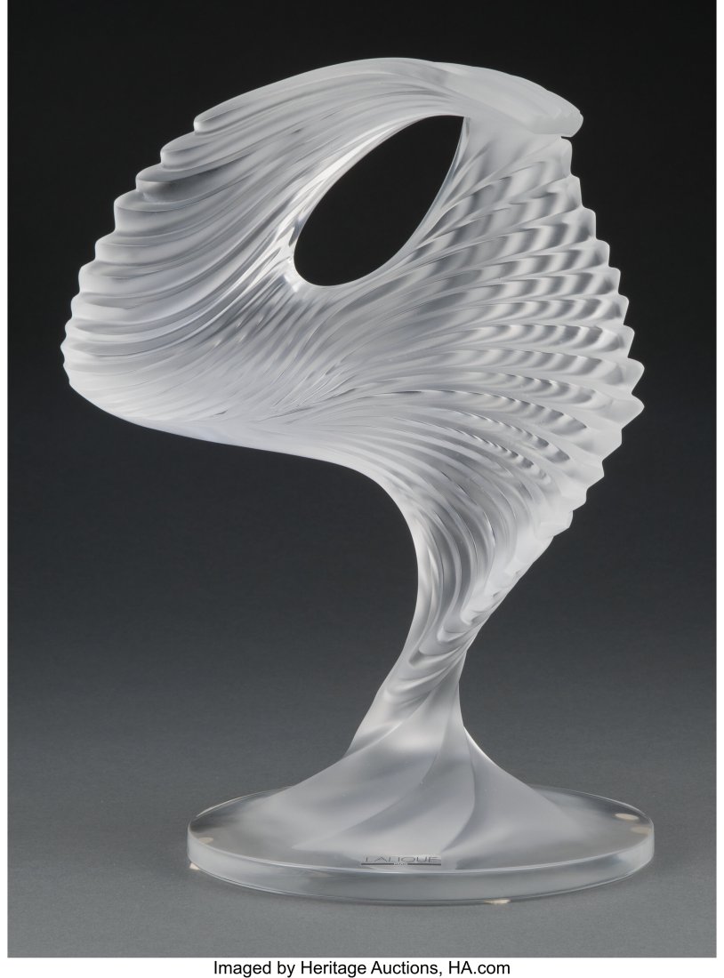 Lalique Clear and Frosted Glass Trophée Sculptu: Lalique Clear and Frosted Glass Trophée Sculpture with Original Fitted Box, post-1945 Marks: Lalique France 13 inches (33.0 cm) HID03101062020 &N