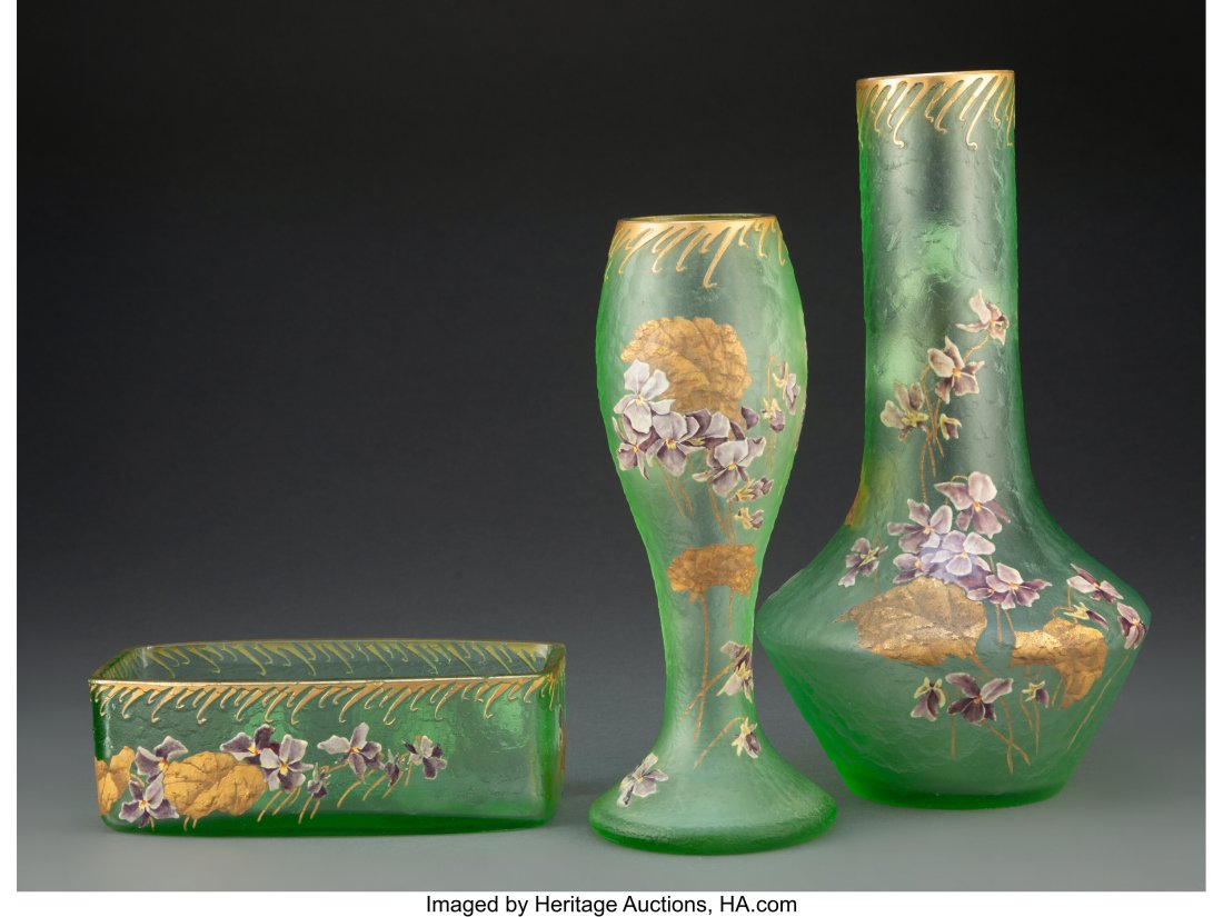 Three Mont Joye Acid-Etched, Partial Gilt, and E (1 of 3)