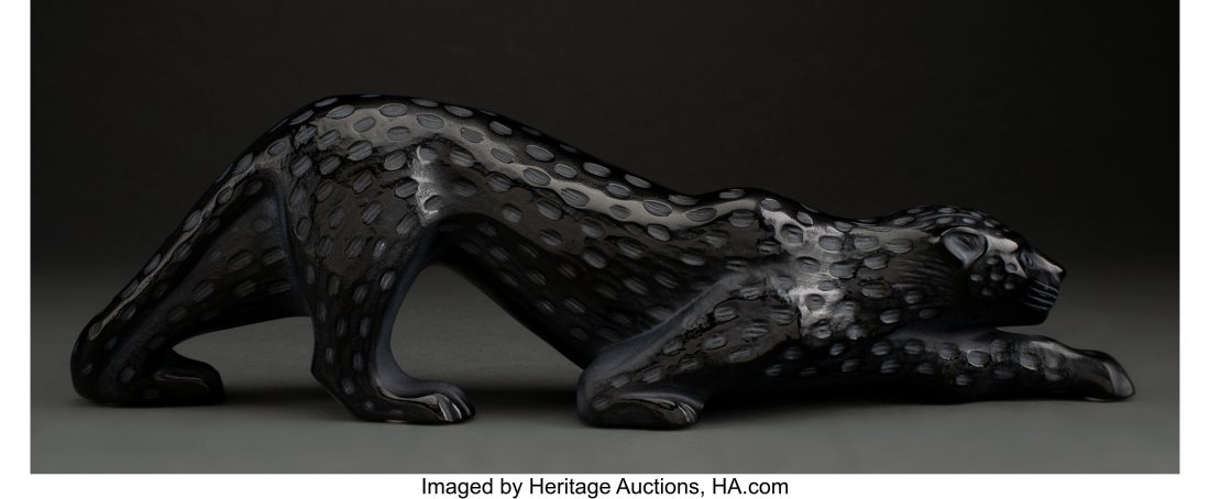 Lalique Onyx Glass Zeila Panther in Original Fit (1 of 4)