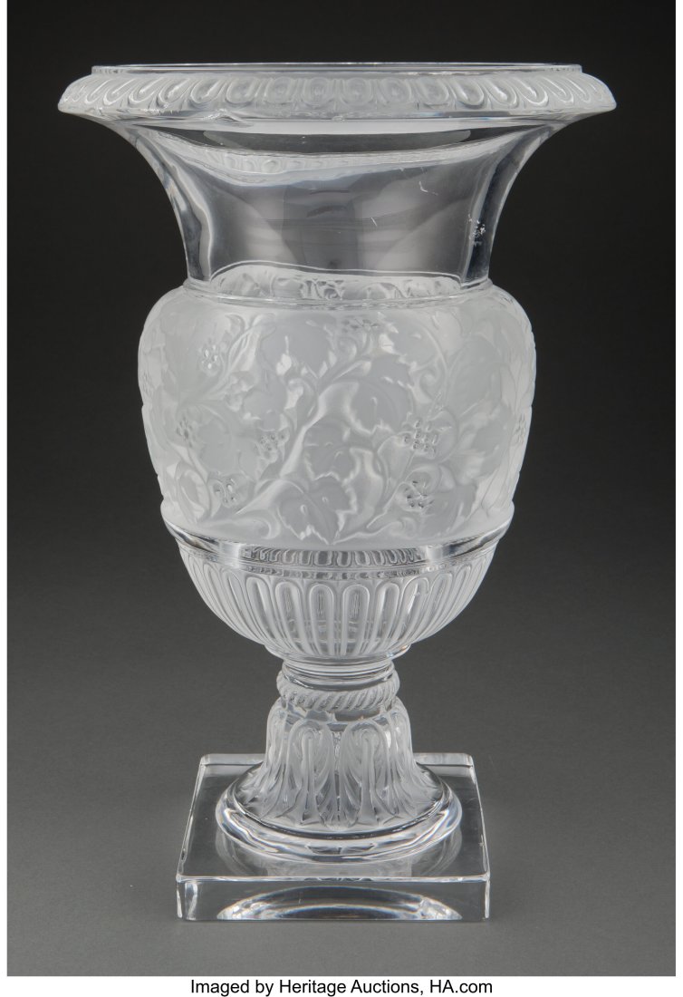 Lalique Clear and Frosted Glass Versailles Vase, (1 of 3)