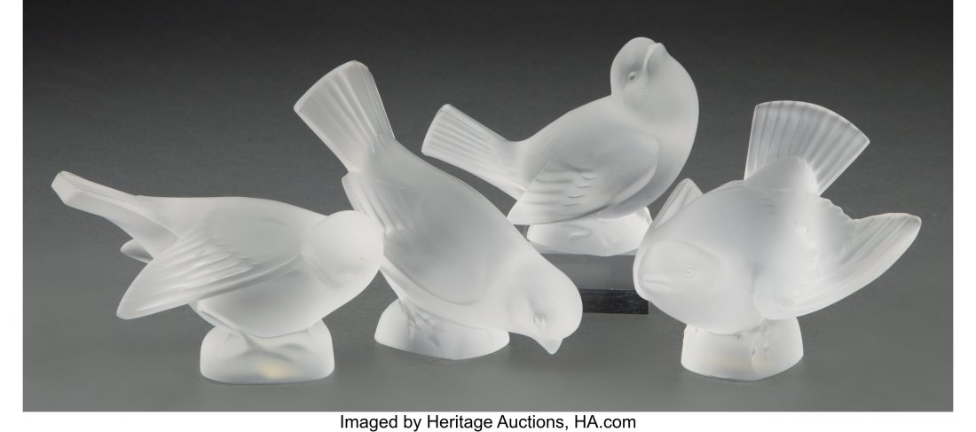 Group of Four Lalique Clear and Frosted Glass Pa (1 of 3)
