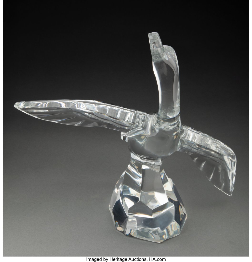 Baccarat Clear Glass Flying Duck Sculpture, late (1 of 5)