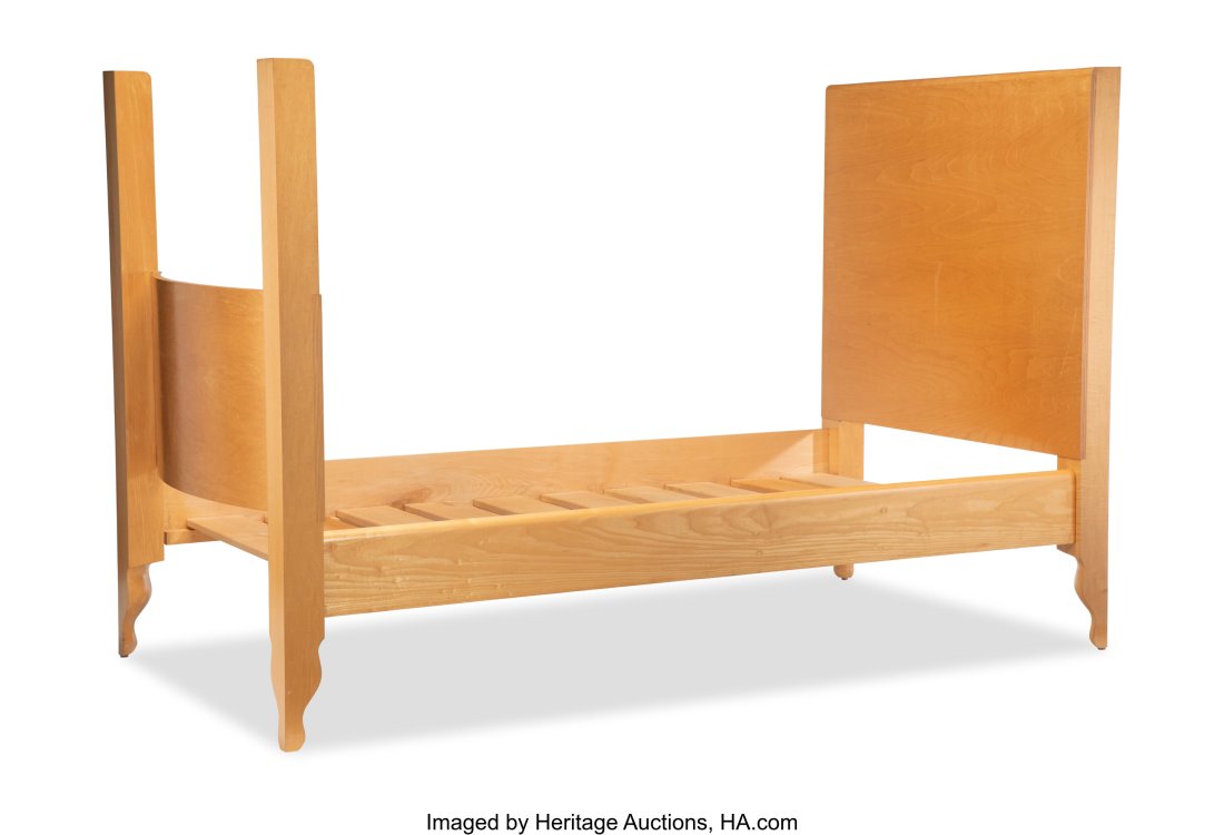 Roy McMakin (American, 1956) Single Bed, circa 1: Roy McMakin (American, 1956) Single Bed, circa 1990s, Domestic Furniture Company Maple 54-1/2 x 52-1/2 x 83 inches (138.4 x 133.4 x 210.8