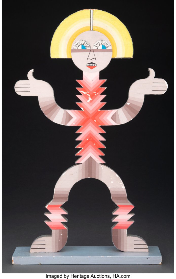 Pedro Friedeberg (Italian/Mexican, b. 1936) Stan: Pedro Friedeberg (Italian/Mexican, b. 1936) Standing Figure Painted wood 16-3/4 x 10-1/8 x 2-1/2 inches (42.5 x 25.7 x 6.4 cm) Sig